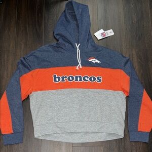 NFL Team Apparel Women’s Denver Broncos Colorblock Hoodie